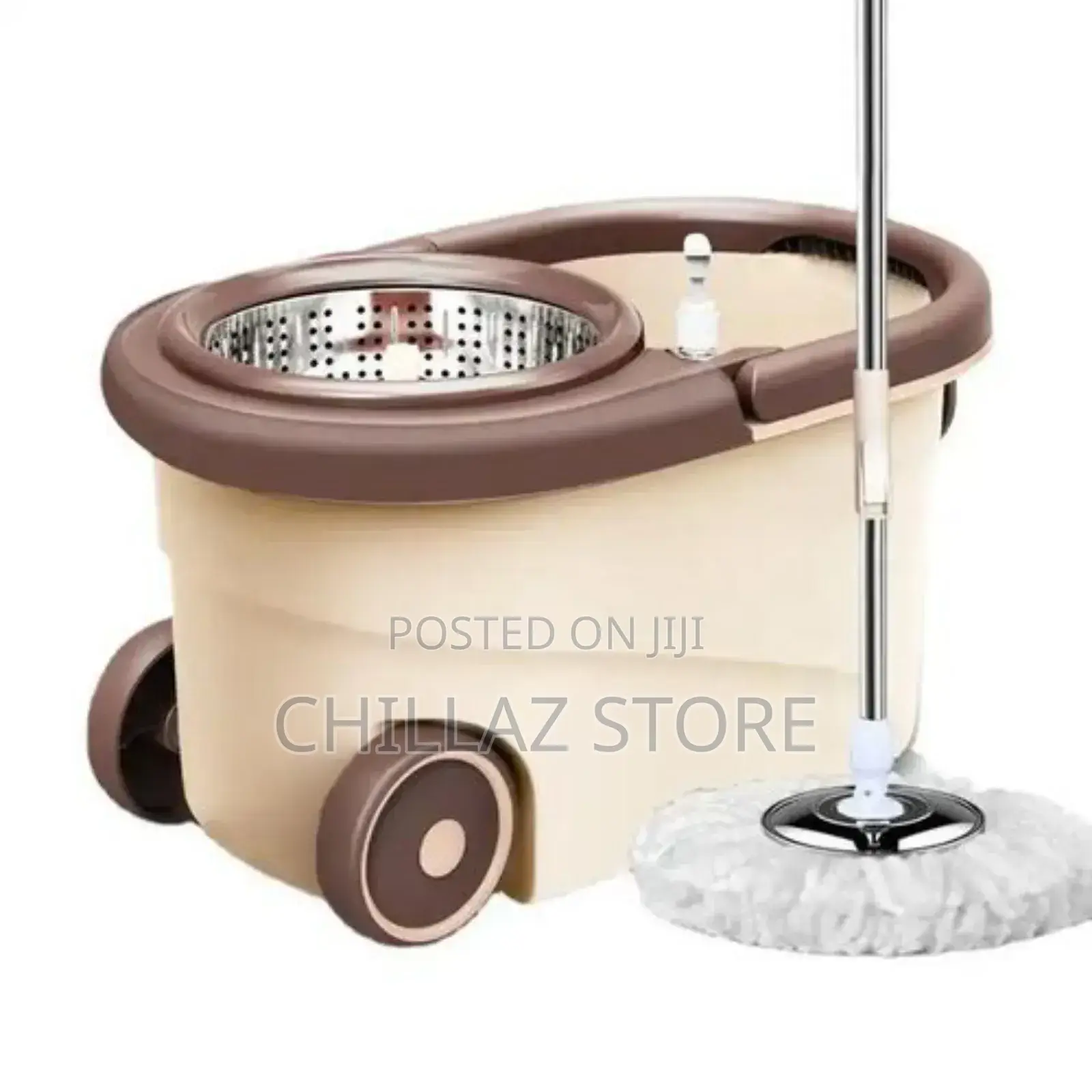 Adjustable Spin Mopper With Bucket-Brown