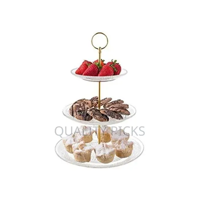 3 Tier Glass Serving Cake Stand - Colourless