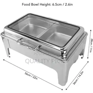 9L Double Compartment Rectangular Buffet Warming Tray