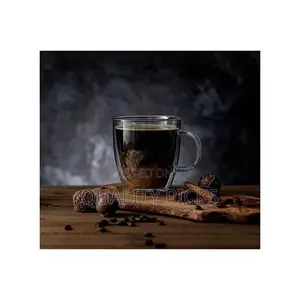 6 Piece Double Wall Glass Coffee Mugs Set With Handle