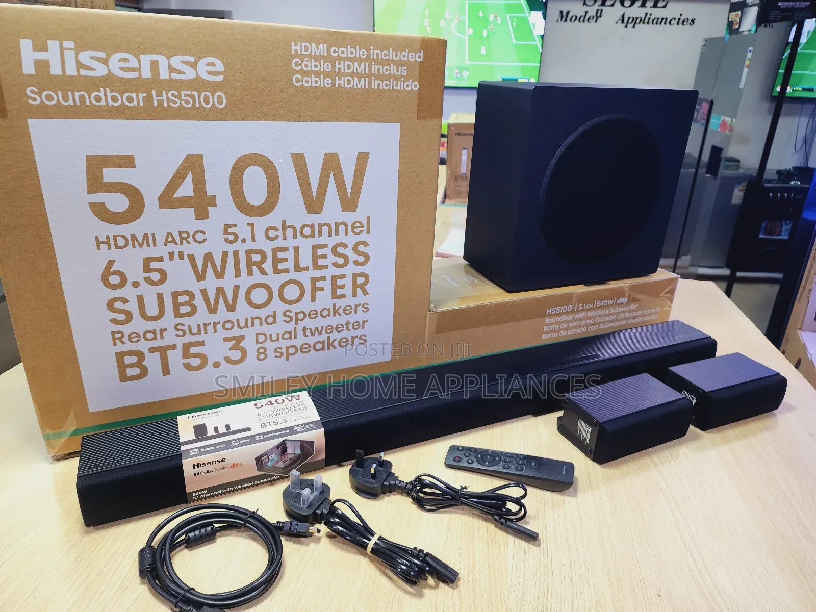 540watts Hisense Soundbar With Two Additional Speakers