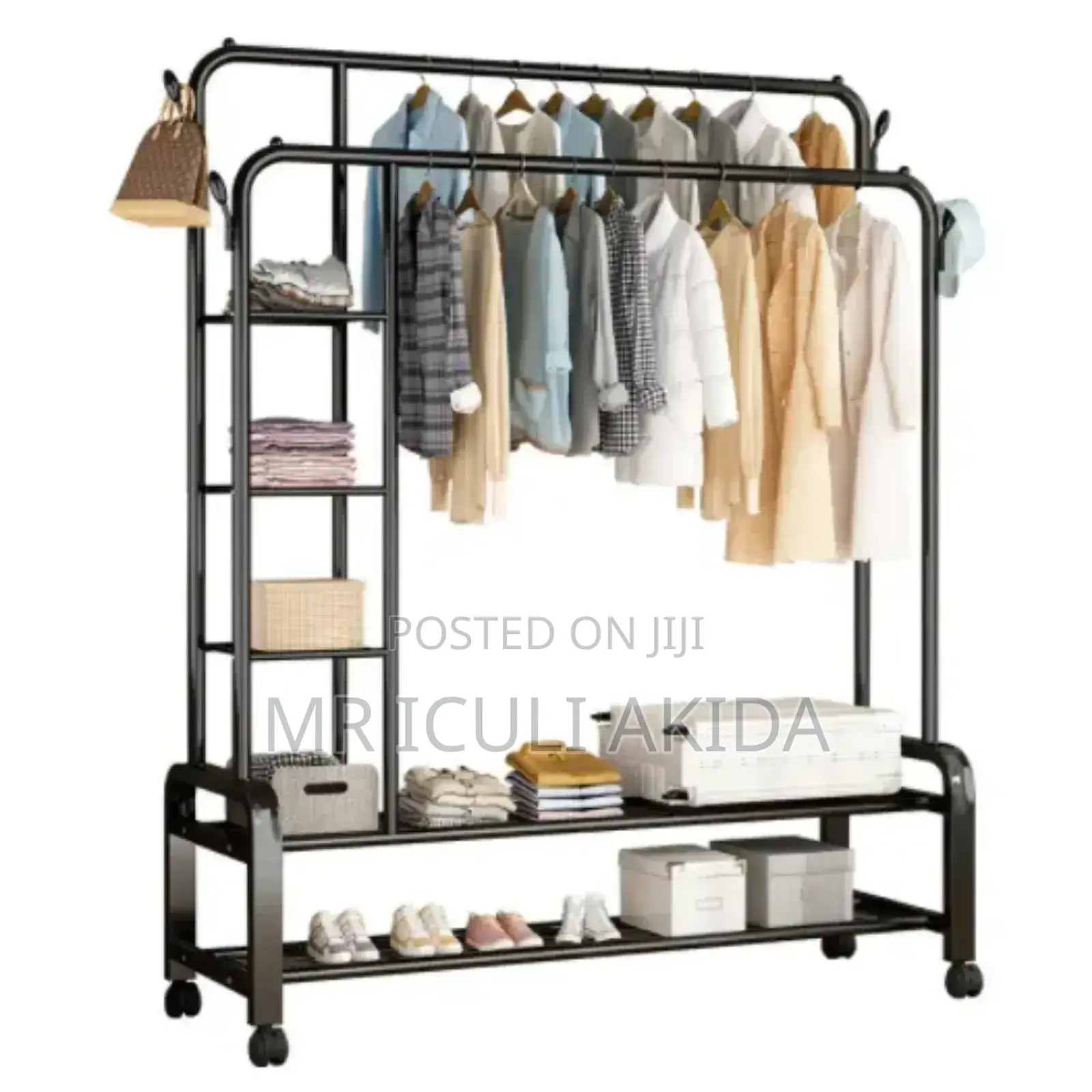 Modern Metal Durable Clothes Hanger WTH Shoe Rack Space