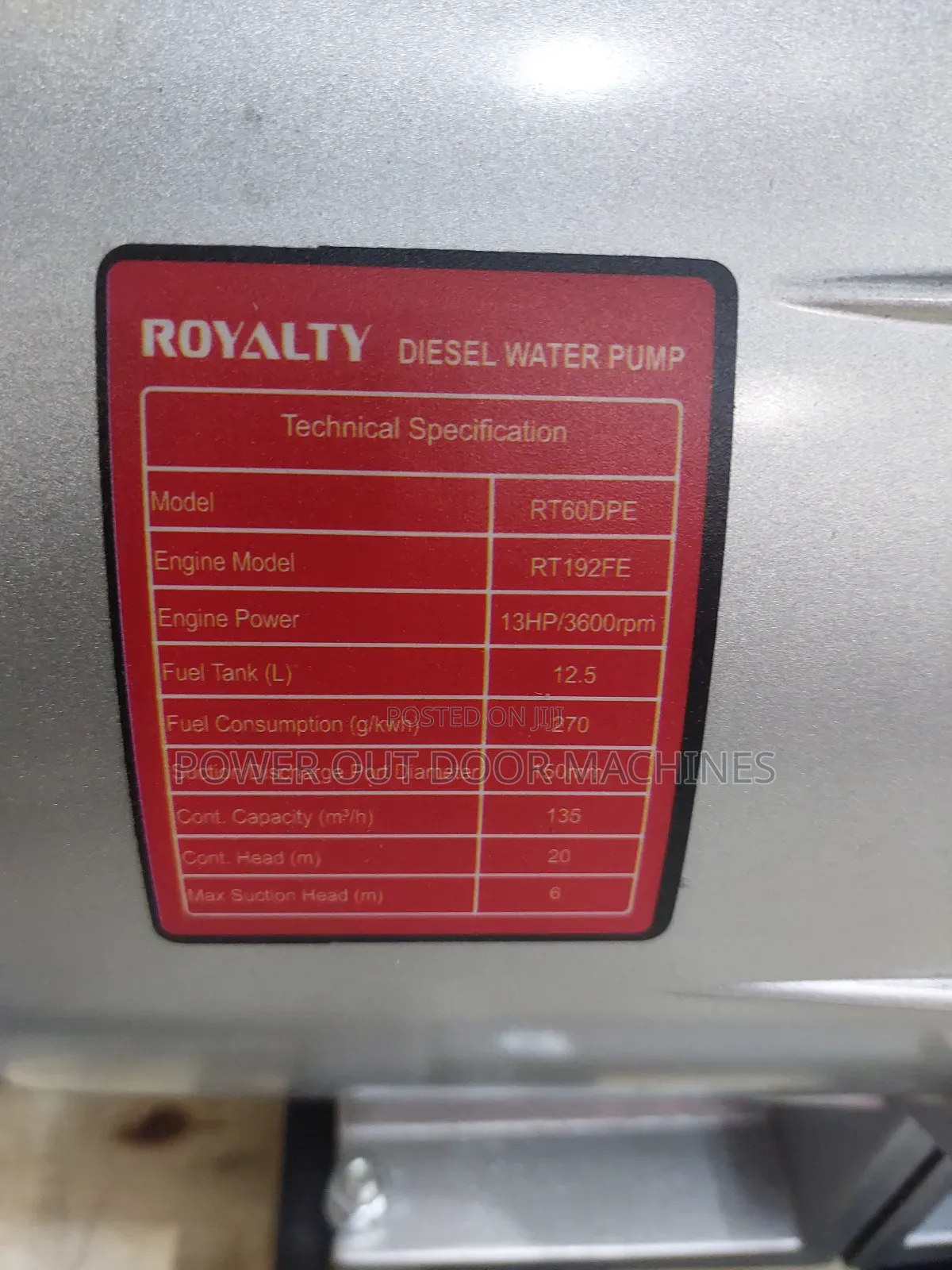 6 Inch Royalty Japan DIESEL Water Pump