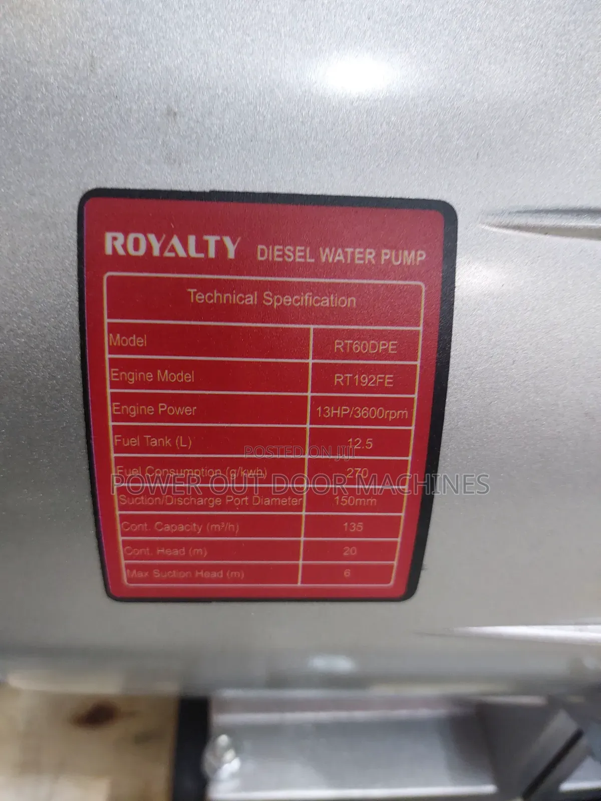 6 Inch Royalty Japan DIESEL Water Pump