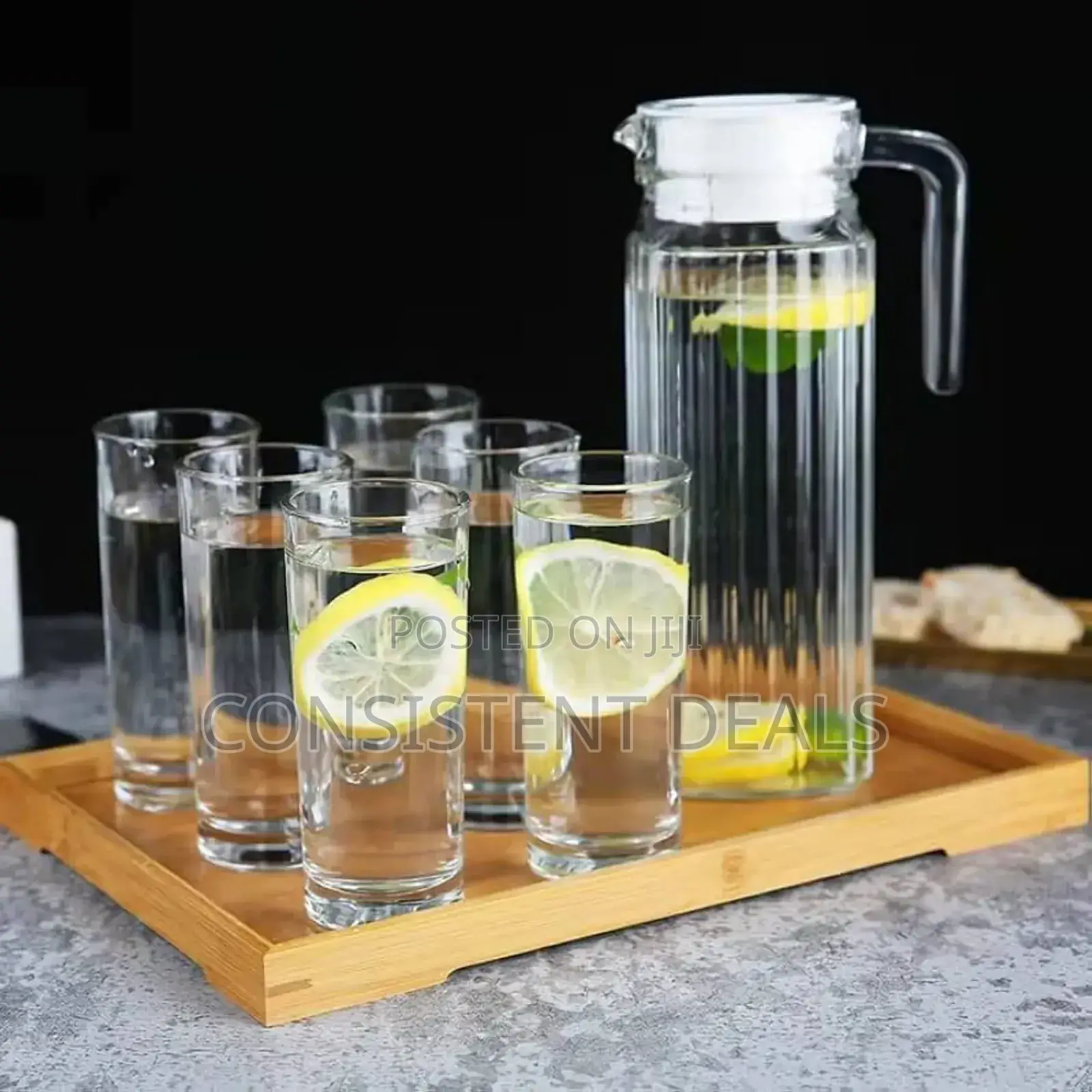 Glass Water Jug With Glasses Set