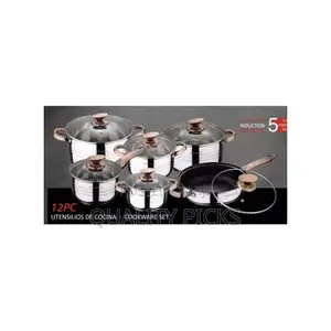 Kaisa Villa 12 Pieces Flash Heavy Stainless Steel Saucepans