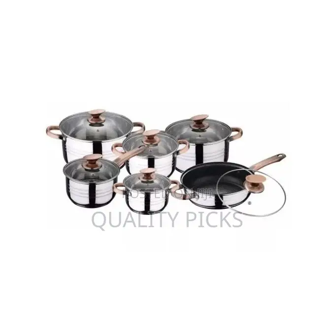 Kaisa Villa 12 Pieces Flash Heavy Stainless Steel Saucepans