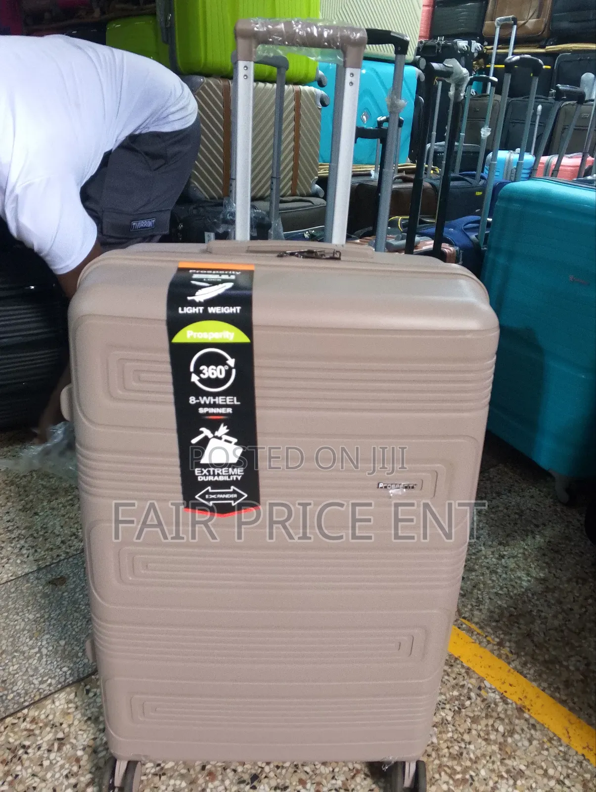 Extreme Rubber Plastic Suitcases. Large( Cream)