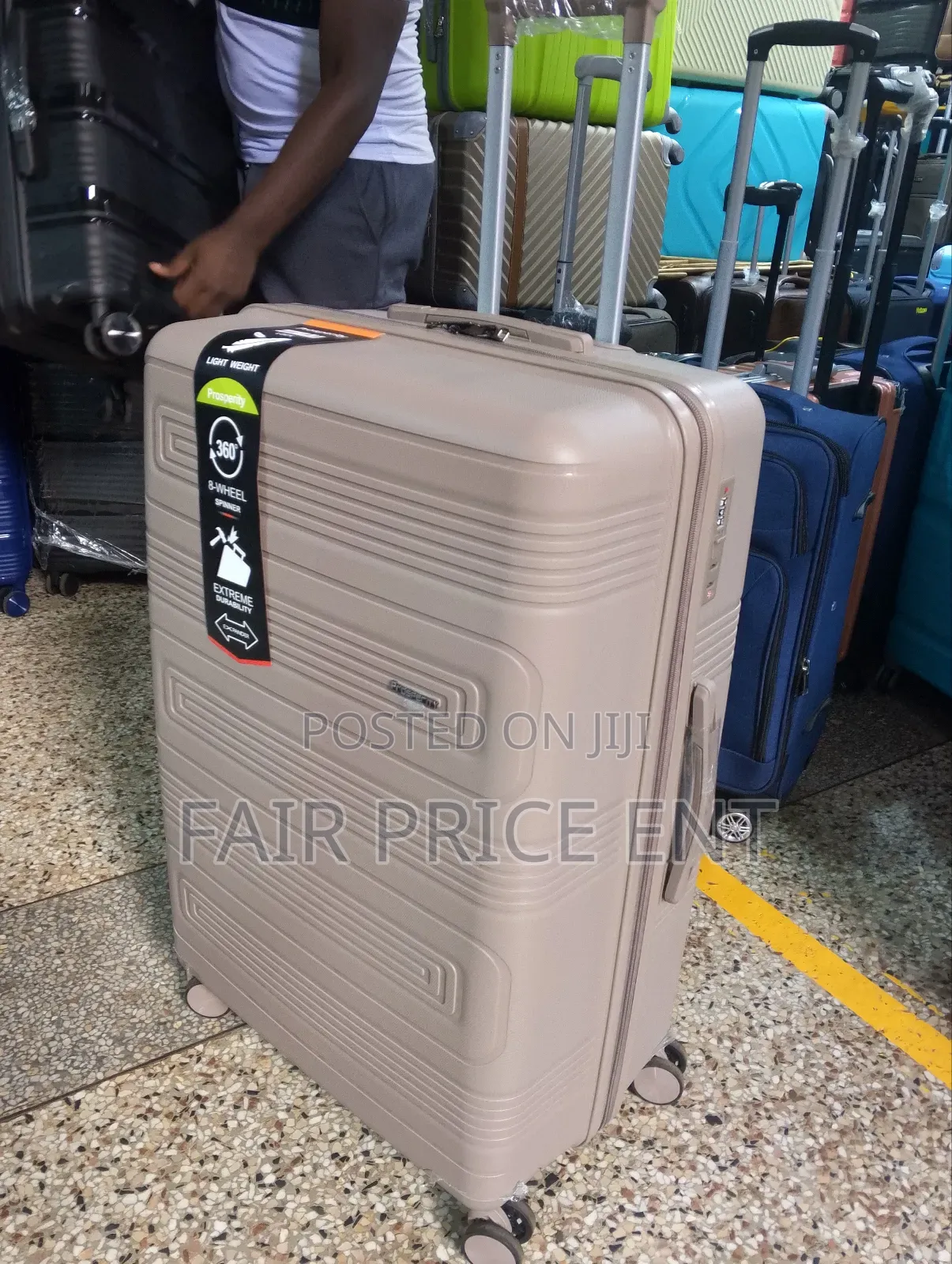 Extreme Rubber Plastic Suitcases. Large( Cream)
