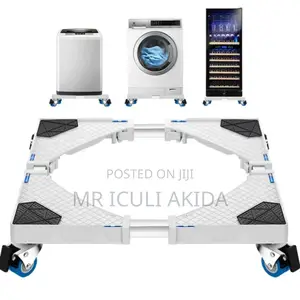 Adjustable Fridge/Washing Machine Stand With Lockable Tyres