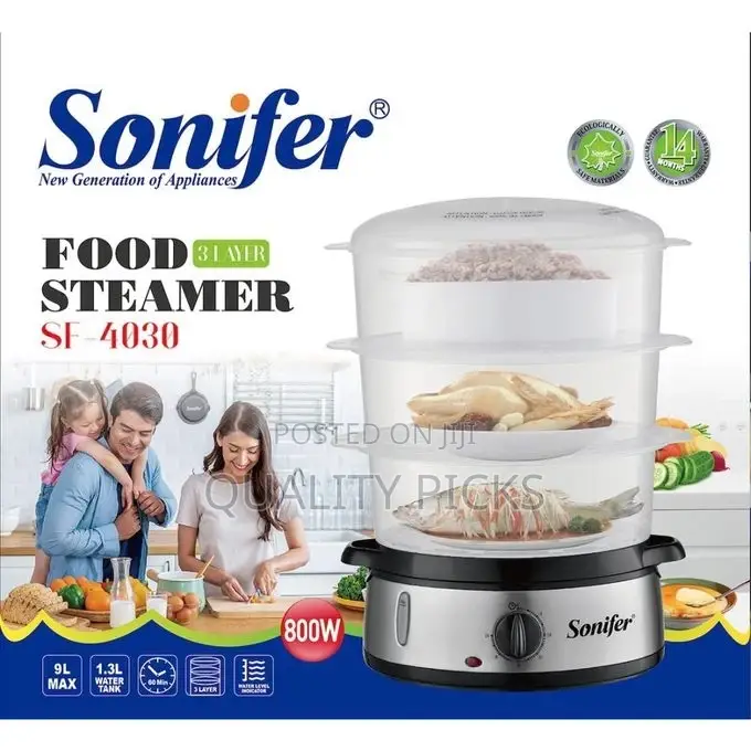 Sonifer Electric Food Steamer for Cooking, 3 Tiers