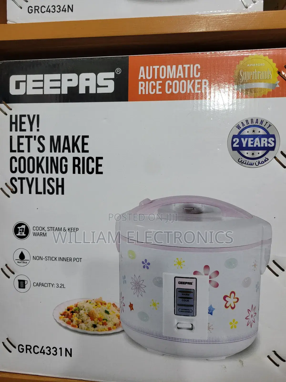 GRC4331N Rice Cooker 3.2l White/Non-Stickinner Potricecooker