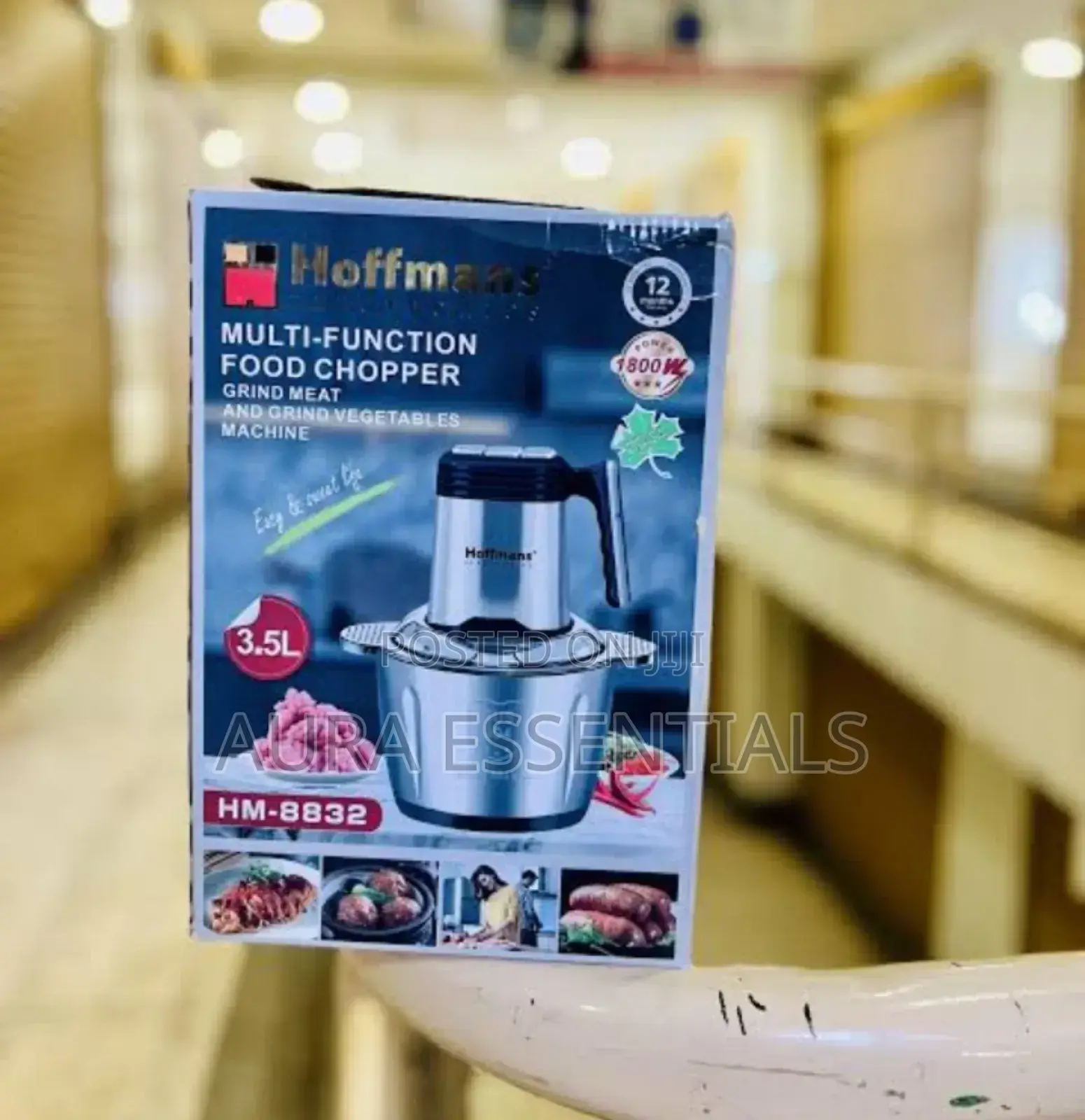 Hoffmans Food Chopper With Stainless Steel Jar