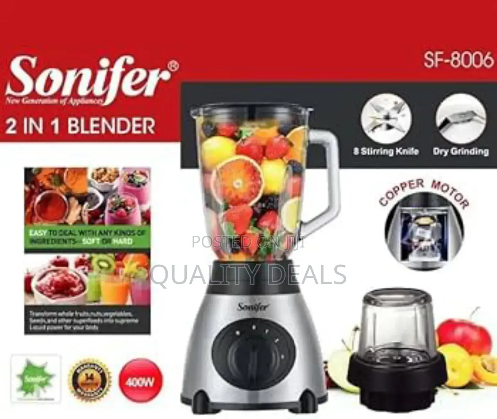 Sonifer 2in1 Electric Blender