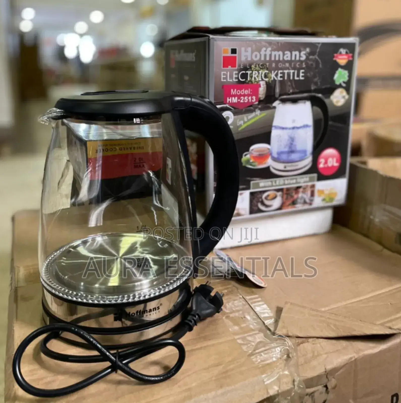 Hoffmans 2L Glass Electric Kettle