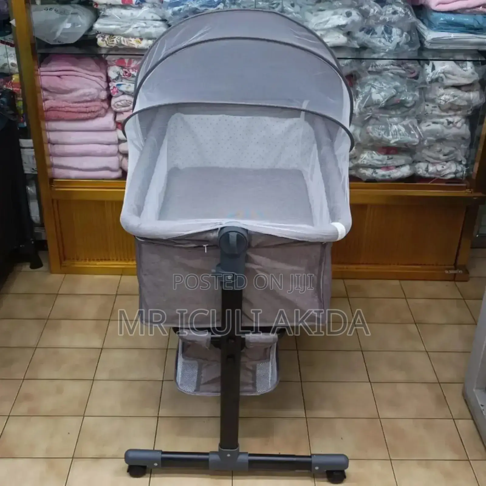 Adjustable Baby Crib Bassinet Cradle Bed WTH Mosquito Net