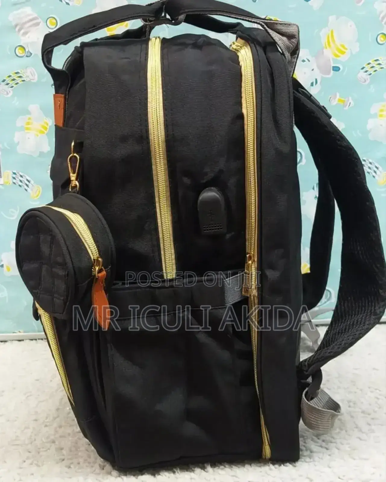 3in1 Baby Diaper Bag Bed WTH Usb Port,Mosquito Net,Bottle