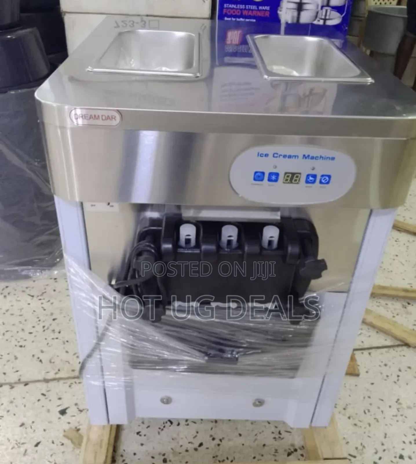 3 Levers Table Top Ice Cream Maker Machine (Small) - Silver