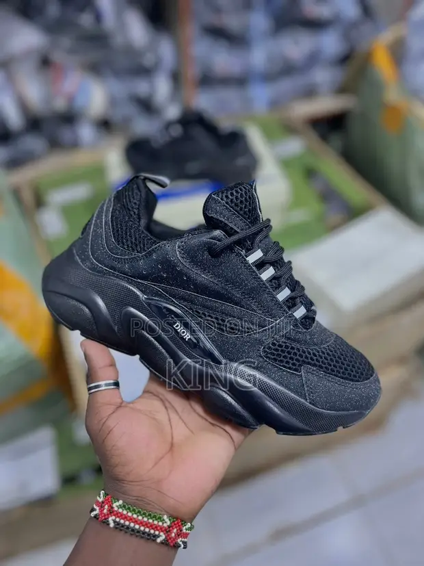 Shoes Dior B22 Triple Black Cozy Dior B22 Black Sneakers In