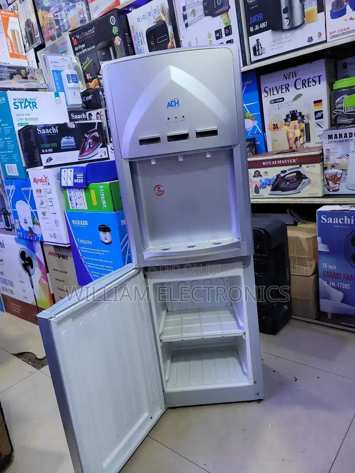 Electric 3 Taps Water Dispenser ADH With Fridge Compartment