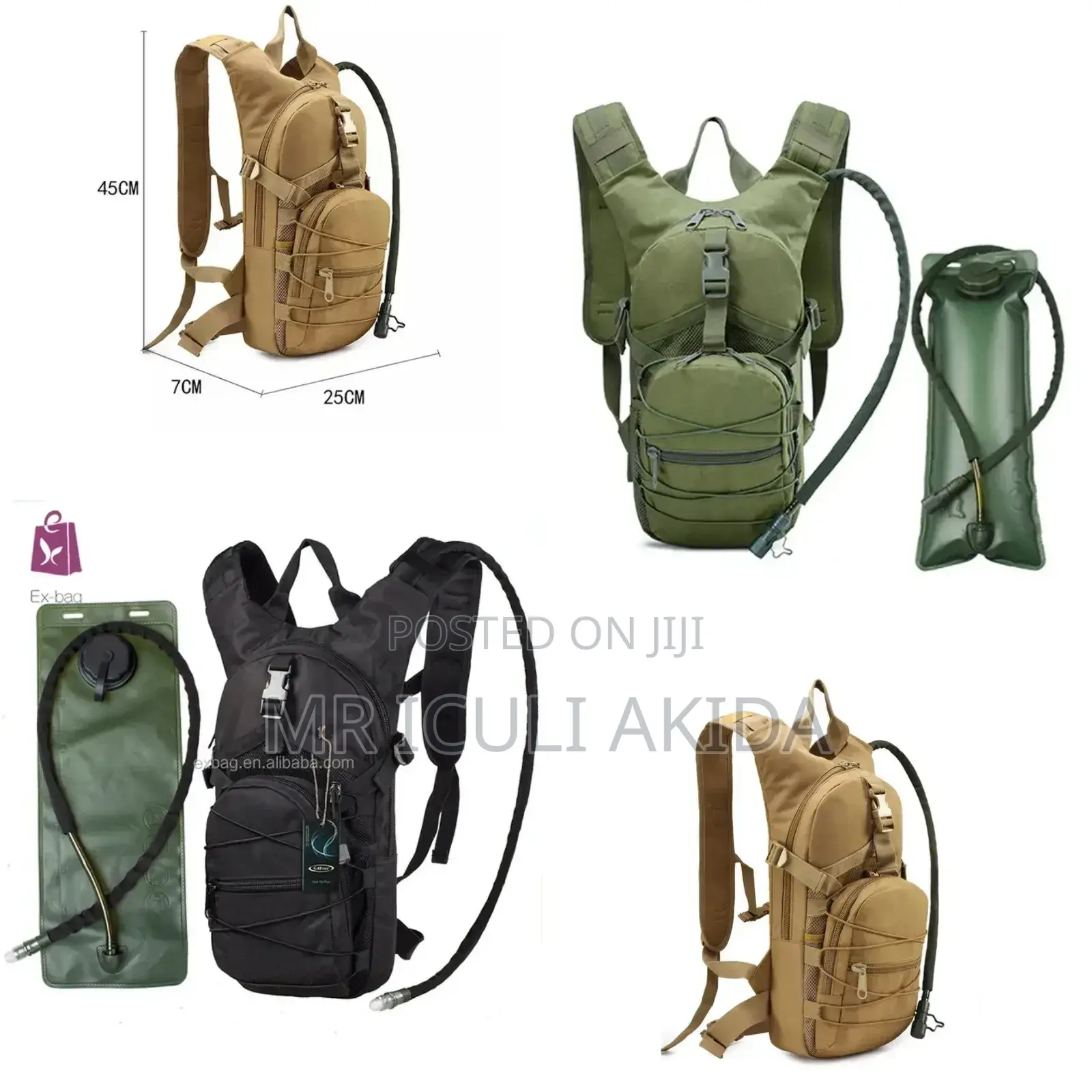 3ltrs Hydration Backpack Bags for Camping, Hiking, Soldiers