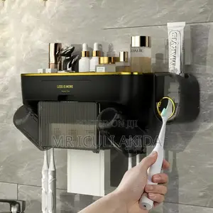 Wall Mounted Dustproof Toothbrush Holder, Makeup Organiser