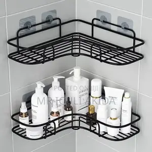 2pcs Wall Mounted Bathroom Acesories Storage Rack Organiser