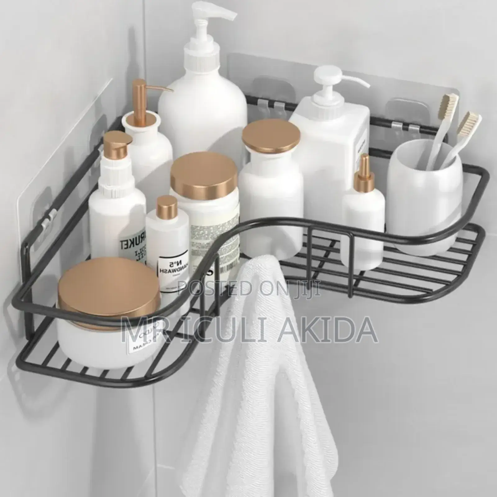 2pcs Wall Mounted Bathroom Acesories Storage Rack Organiser