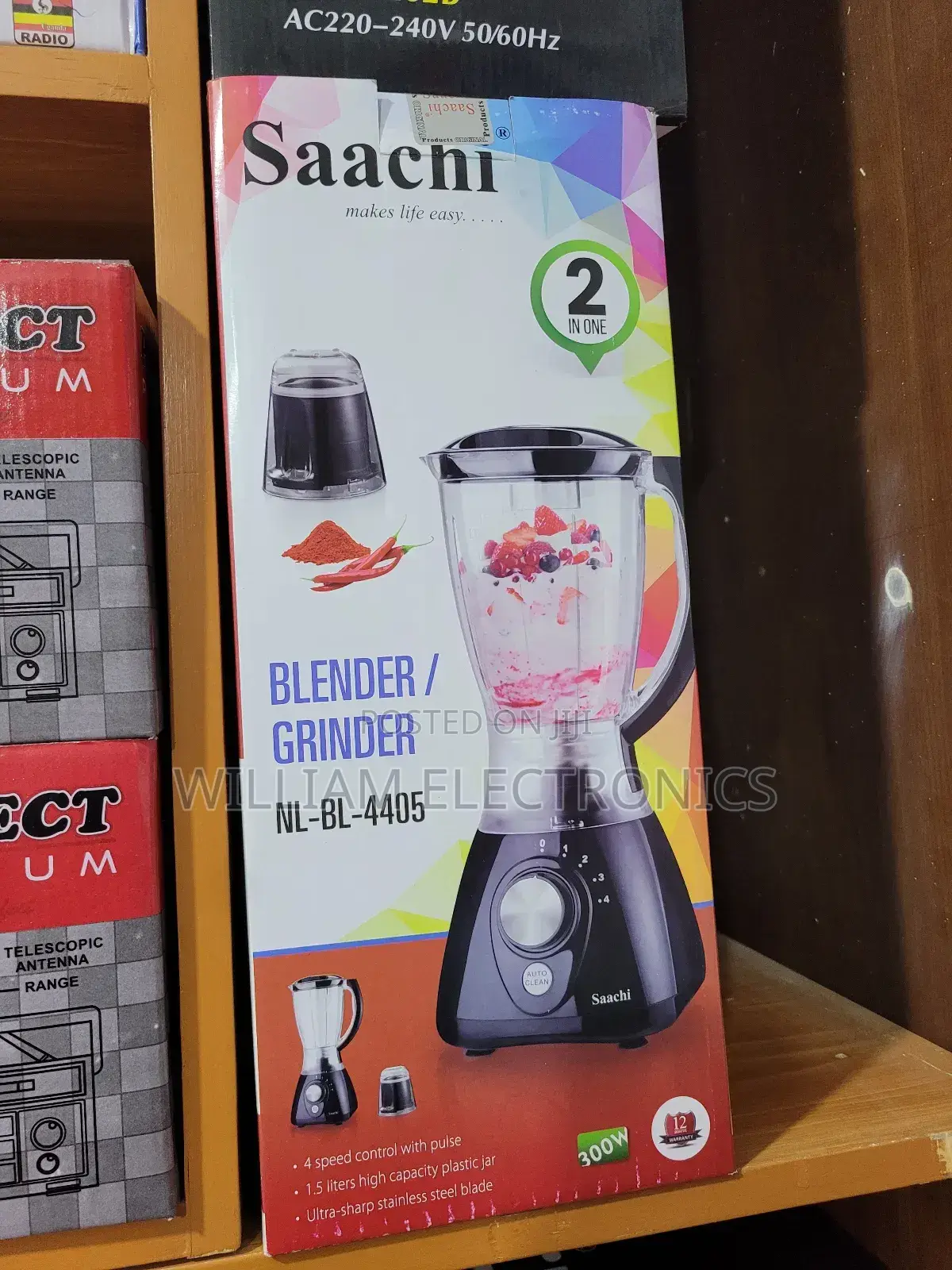 Saachi Blender Grinder 2in1 1.5L 300w/Nl-Bl-4405