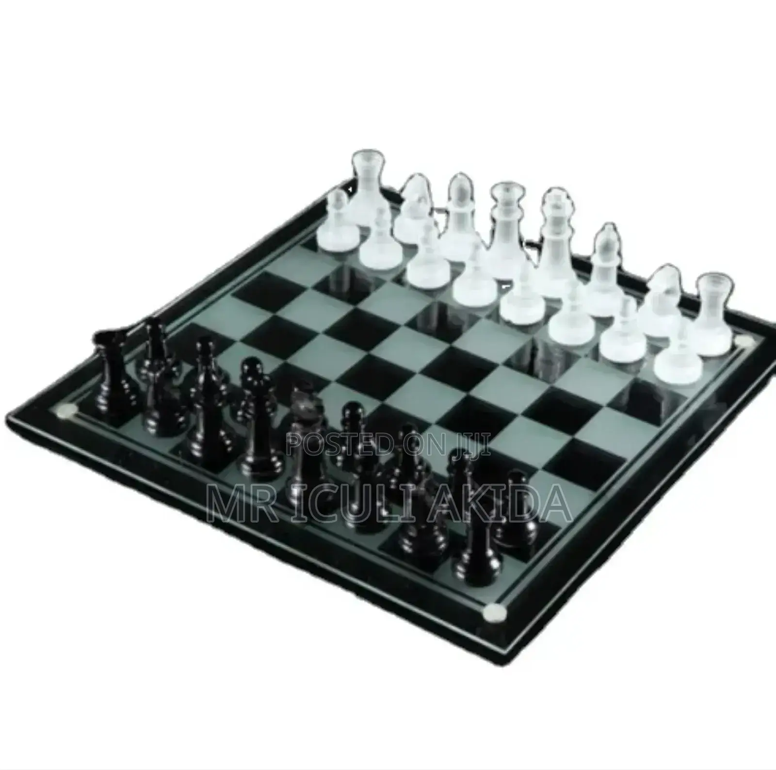 Crystal Glass Chess Game Board With Magnetic Crafted Pieces