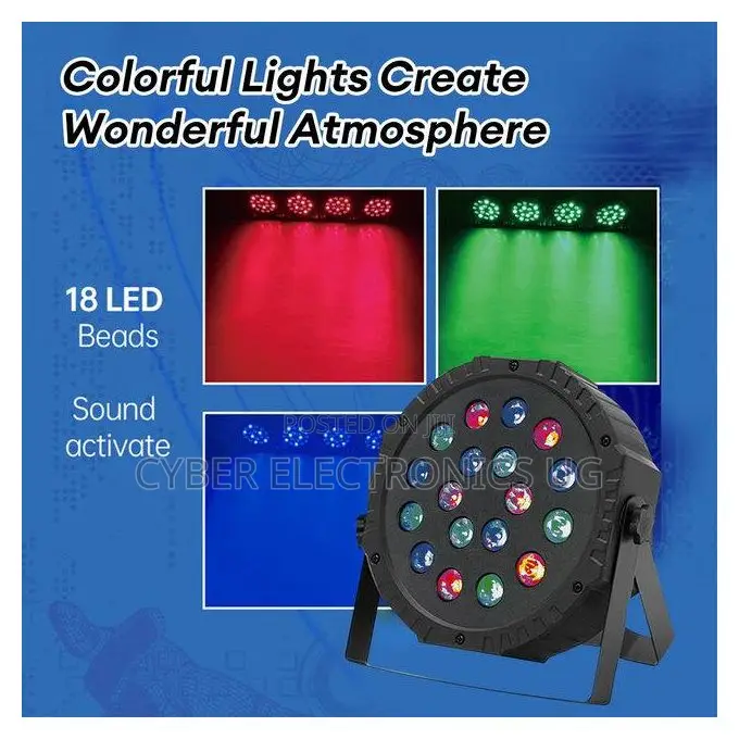 18 Led Stage RGB Dmx512 Stage Flat Par Lighting Dj Equipment