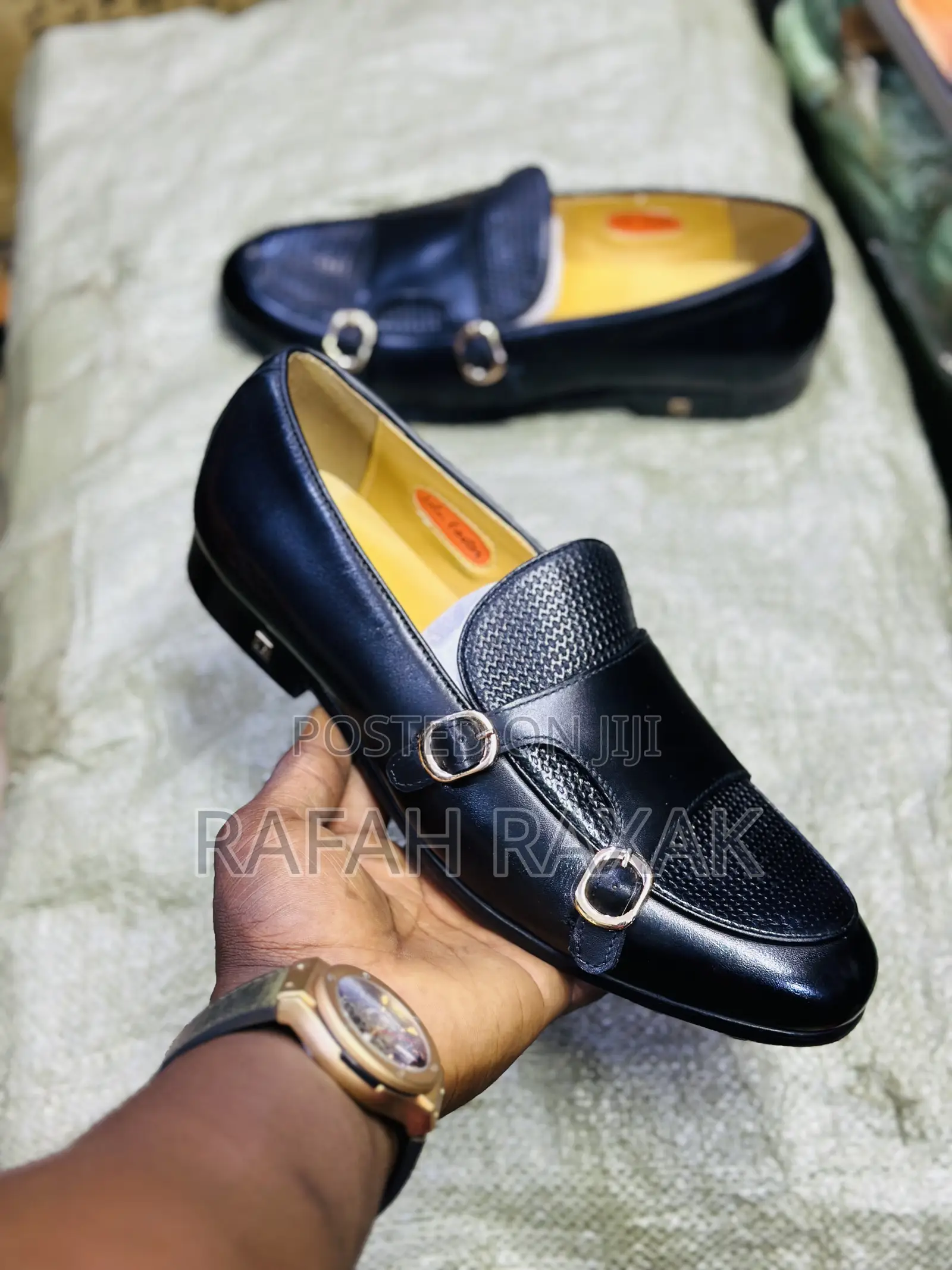 Original John Foster Double Buckle Leather Loafers