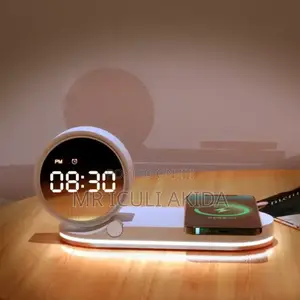 3in1 Wireless Charger WTH Night Light Digital Alarm Clock