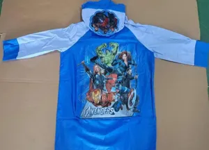 Deluxe High Quality Captain America Hooded Raincoat for Kids