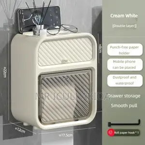 Self Adhesive Tissue/Toilet Paper Holder With Storage Box