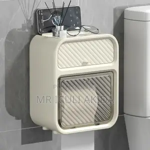 Self Adhesive Tissue/Toilet Paper Holder With Storage Box