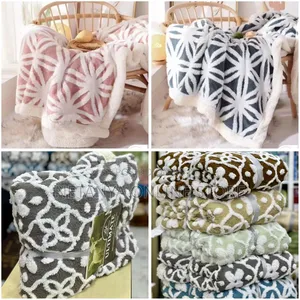 New Embroidered Soft Fleece Blanket