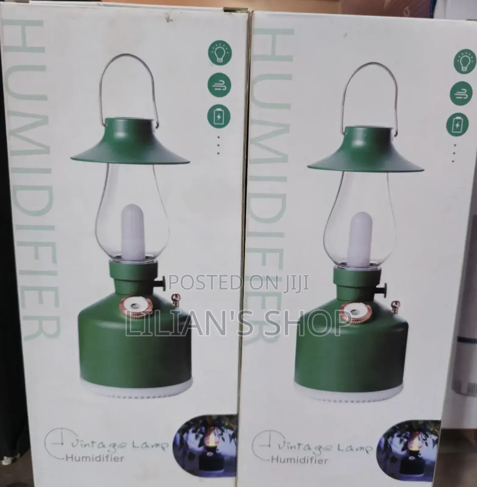 Rechargeable Retro Lamp Humidifier With Led Light