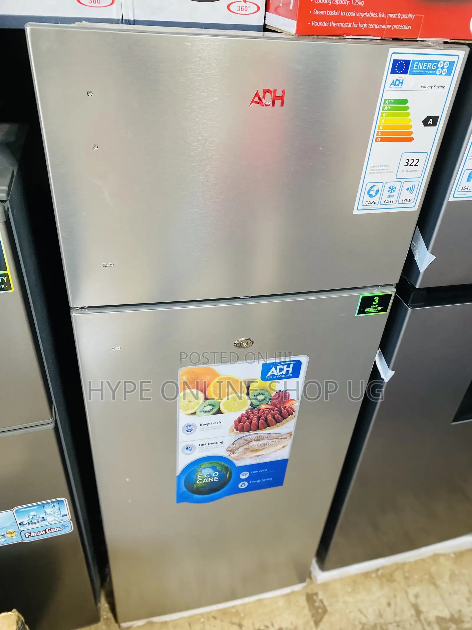 Adh Double Door Fridge 270L