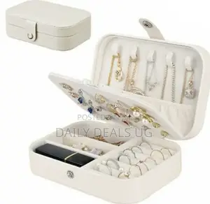 Portable White Jewelry Storage Box