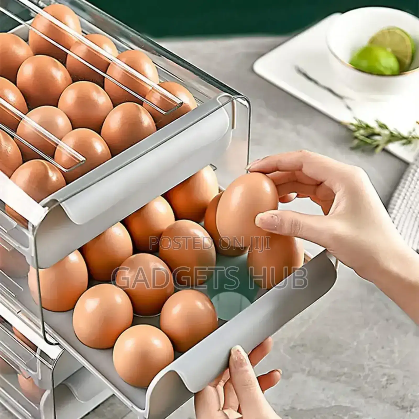 Automatic Scrolling Egg Rack Holder Drawer
Storage Box 2