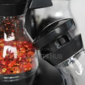 Condiment Set With 360 Rotating Spice Jar Rack