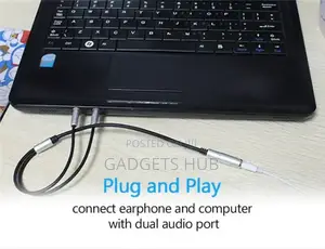 Photo - Headset Adapter Y Splinter 3.5mmjack Cable With Separate Mic