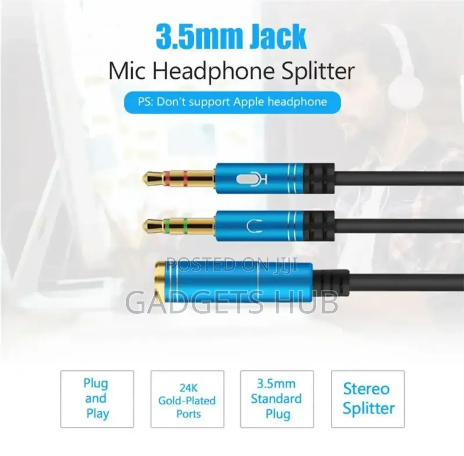 Headset Adapter Y Splinter 3.5mmjack Cable With Separate Mic