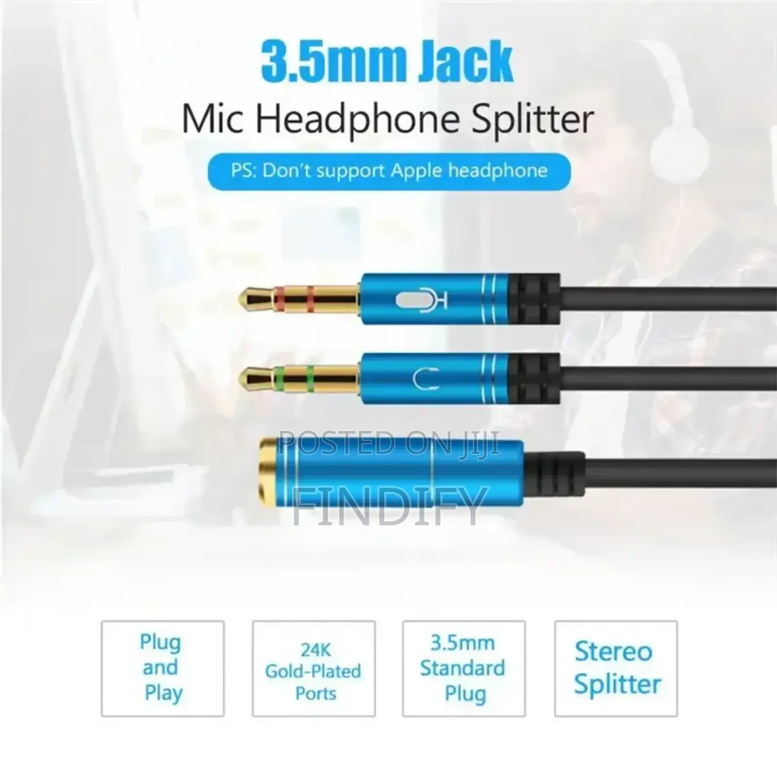 Headset Adapter Y Splinter 3.5mmjack Cable With Separate Mic