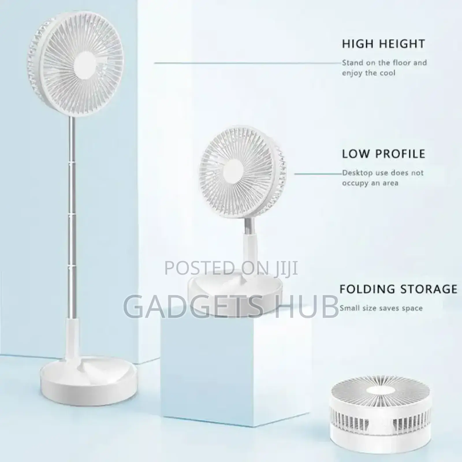 7200MAH Rechargeable Folding FAN Stand Fan Portable