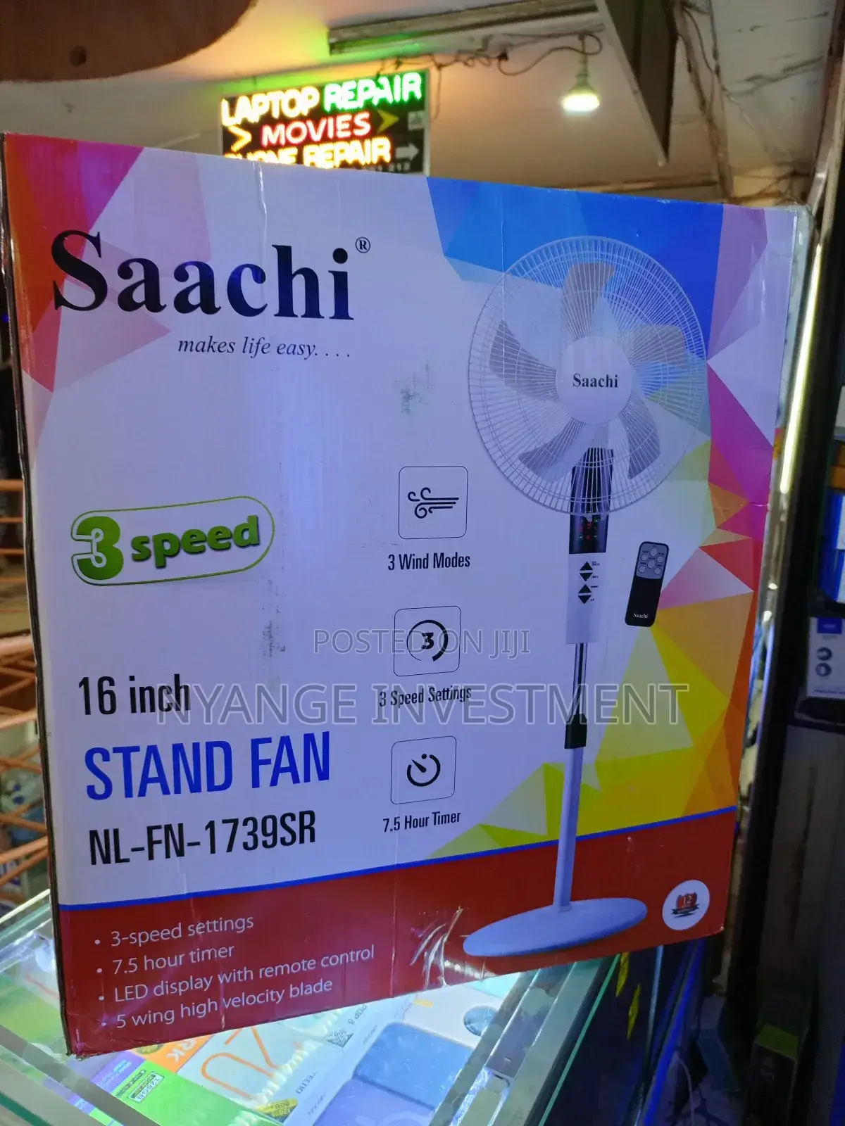 3 Speed Stand Fan With a Remote. Sachi Stand Fan