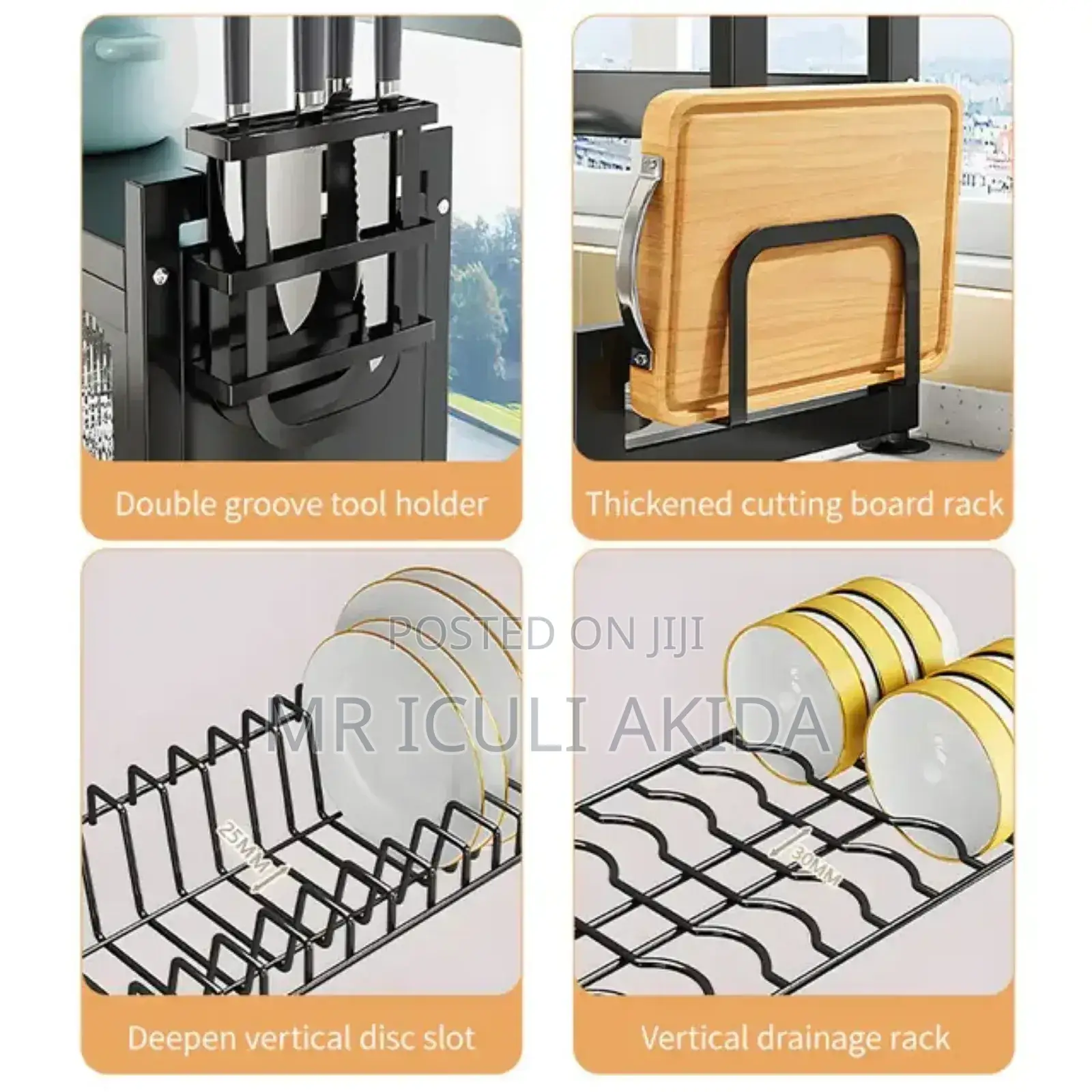 Over the Sink 2tier Dish Drainer Storage Rack With Door