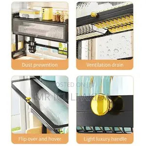 Over the Sink 2tier Dish Drainer Storage Rack With Door
