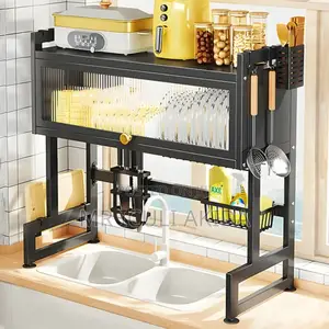 Over the Sink 2tier Dish Drainer Storage Rack With Door